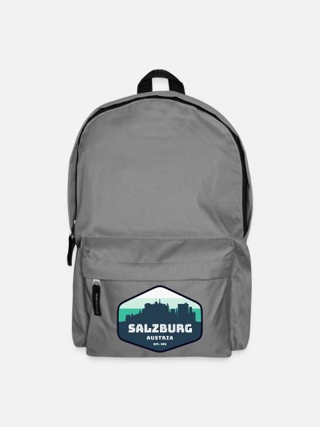 Salzburg Skyline Silhouette - Rucksack - Mittelgrau