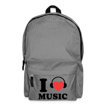 I Love Music Quote For Music Lover - Backpack - elephant grey - Front