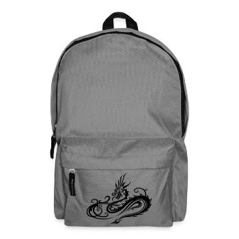 Tribal dragon in heart shape motif - Backpack - elephant grey - Front