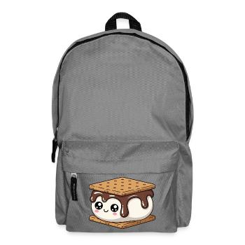 Cute Smore Kawaii Food Camping - Backpack - elephant grey - Front