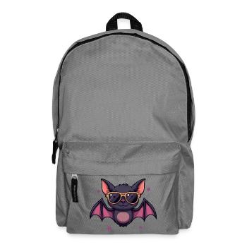 Chauve-souris cool avec lunettes de soleil - Sac à dos - gris éléphant - Devant