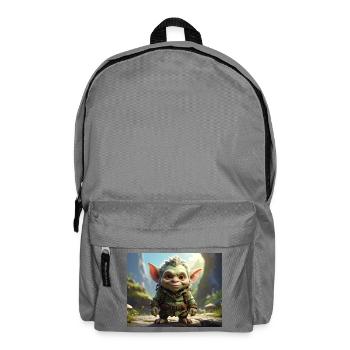 Little green creature in the forest - Backpack - elephant grey - Front