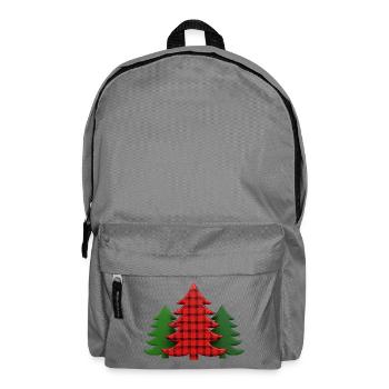 Plaid Tree Christmas Trees Christmas Tree - Backpack - elephant grey - Front