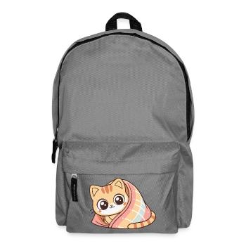 Cute Wrapped Covered Kitten - Backpack - elephant grey - Front