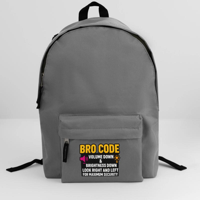 Bro Code Volume Down Look Right Left, Funny  Backpack