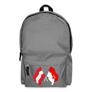 Österreich & Vorarlberg kreuzte Flaggen - Rucksack - Mittelgrau - Vorne
