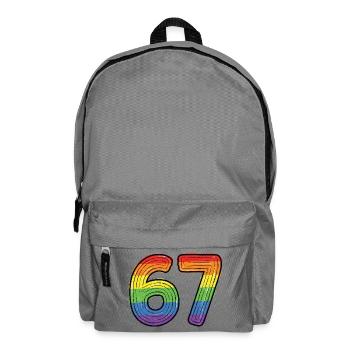 Rainbow 67 Bold Handdrawn Six Seven Digit - Backpack - elephant grey - Front