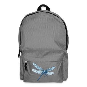 Geometrische Drachenfliege Blau - Rucksack - Mittelgrau - Vorne
