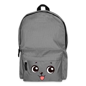 Kawaii Dog Face Funny Smile - Backpack - elephant grey - Front