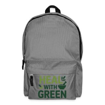Kräuterkundige Heilung mit grüner professioneller Praxis - Rucksack - Mittelgrau - Vorne