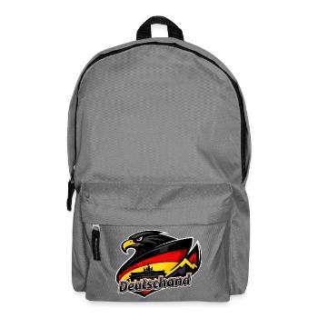 Adler mit der deutschen Flagge Brandenburger Tor - Rucksack - Mittelgrau - Vorne