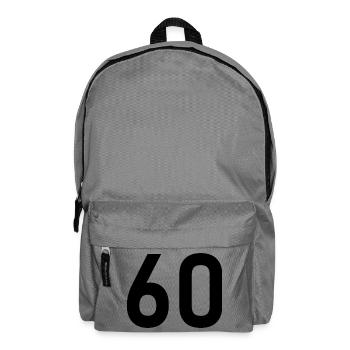 60. 60 ANS. 60e ANNIVERSAIRE. ANNIVERSAIRE 60 ANS. - Sac à dos - gris éléphant - Devant