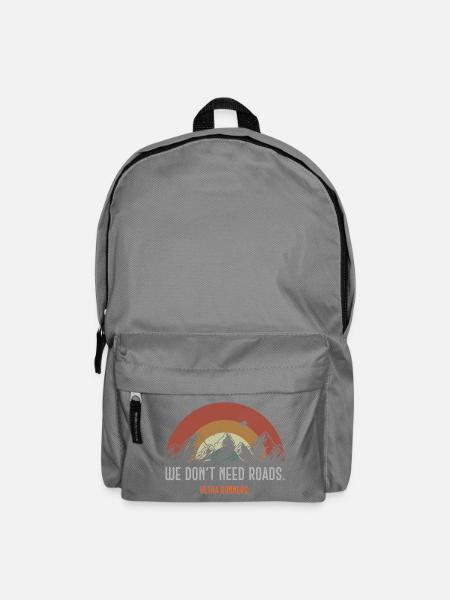 Wir brauchen keine Straßen. Ultraläufer - Rucksack - Mittelgrau