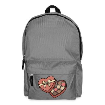 Romantische herzförmige Schokoladenschachtel Valentinstag - Rucksack - Mittelgrau - Vorne