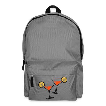 2 Cocktailgläser / Cocktail / Martini + (Orange) - Rucksack - Mittelgrau - Vorne