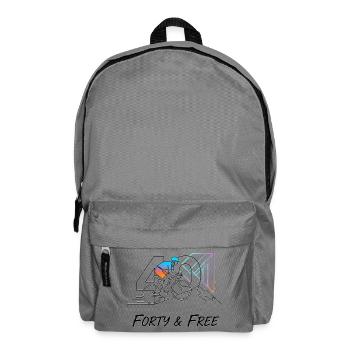 Forty & Free Cycling 40th Birthday Art - Backpack - elephant grey - Front