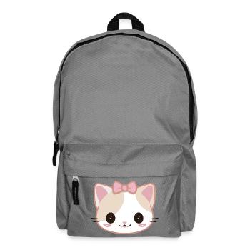 Kawaii Manga Katzen-Süßes Gesicht - Rucksack - Mittelgrau - Vorne