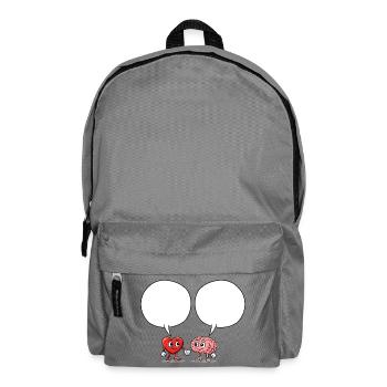 Herz_und_Gehirn_Sprechblase_Liebe - Backpack - elephant grey - Front