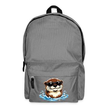 Otter Portrait Cool Sunglasses Gift - Backpack - elephant grey - Front