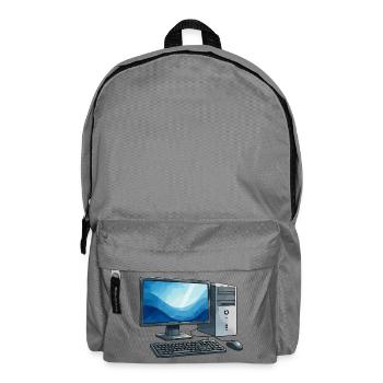 Illustration de station de travail pour PC rétro - Sac à dos - gris éléphant - Devant