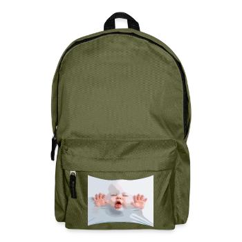 Lush Baby in White Cloth - Backpack - olive green - Front