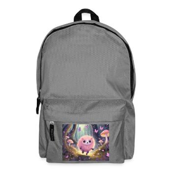 Fluffy forest kitten in fairy forest - Backpack - elephant grey - Front