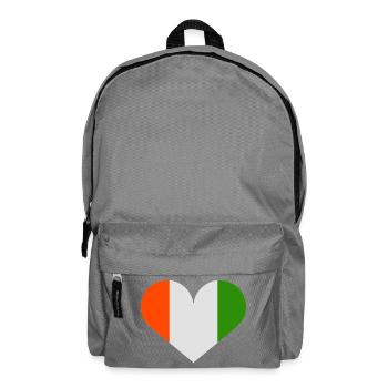 Irische Flagge in Form eines Herzens - Rucksack - Mittelgrau - Vorne