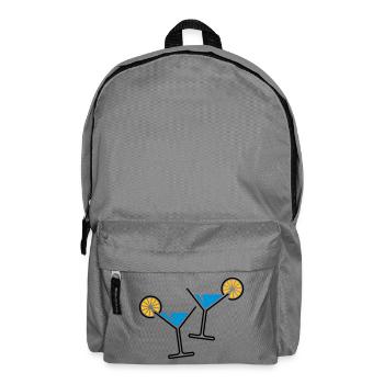 2 Cocktailgläser / Cocktail / Martini + (Hellblau) - Rucksack - Mittelgrau - Vorne