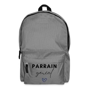 parrain génial / cadeau humour parrain - Sac à dos - gris éléphant - Devant