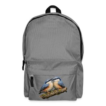 Two Nuthatches on Branch - Backpack - elephant grey - Front