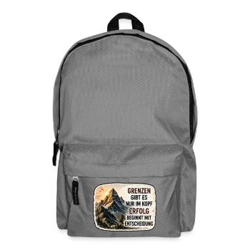 Grenzen gibt es nur im Kopf - Rucksack - Mittelgrau - Vorne