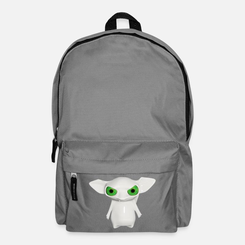 Weißer Alien mit leuchtenden Augen - Rucksack - Mittelgrau