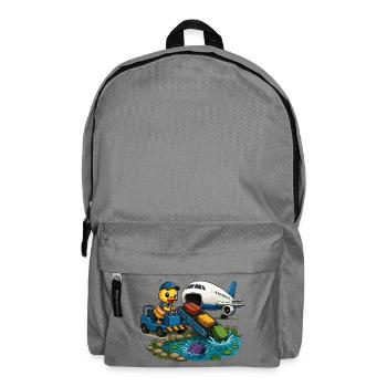 Ente am Rollfeld Kofferabenteuer - Rucksack - Mittelgrau - Vorne