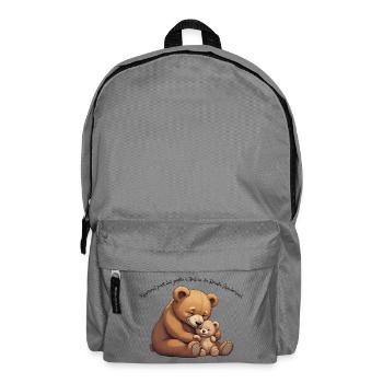 Kuschelbär Mama und Babybär - Rucksack - Mittelgrau - Vorne