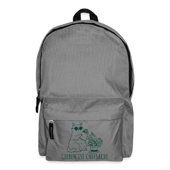 Gießen ist Chefsache Coole Gärtner Katze - Rucksack - Mittelgrau - Vorne
