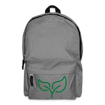 Icône de ligne de feuille verte Eco Nature Symbole de croissance Vect - Sac à dos - gris éléphant - Devant