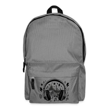 Musik-Kopfhörer Grafik Klangwelle-Musikliebhaber - Rucksack - Mittelgrau - Vorne
