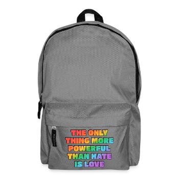 Love Over Hate Rainbow Power - Backpack - elephant grey - Front