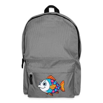 Bunter Tropischer Fisch - Rucksack - Mittelgrau - Vorne