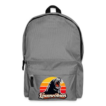 Löwenroarer Sonnenuntergang Logo - Rucksack - Mittelgrau - Vorne