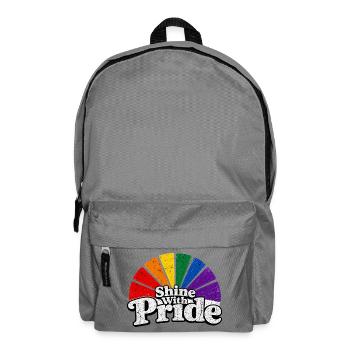 Shine With Pride LGBTQ Statement Retro CSD Fan - Backpack - elephant grey - Front
