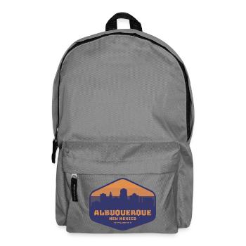 Albuquerque New Mexico Sunset Badge - Backpack - elephant grey - Front