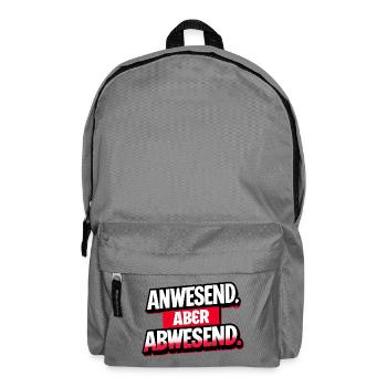 Anwesend, aber Abwesend Typo-Print - Rucksack - Mittelgrau - Vorne