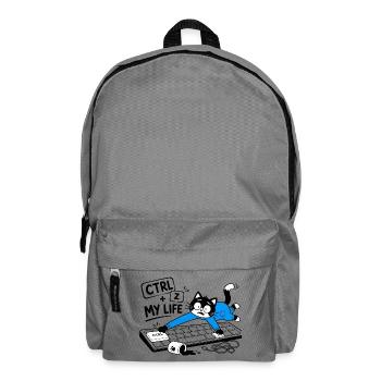 STRG + Z MEIN LEBEN – Geek-Katze und Humor - Rucksack - Mittelgrau - Vorne