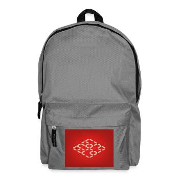 Beiges Diamanten-Raster Muster - Rucksack - Mittelgrau - Vorne