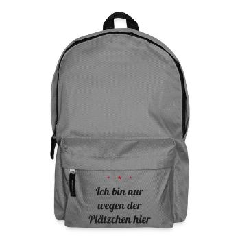 Ich bin nur wegen der Plätzchen hier - Rucksack - Mittelgrau - Vorne
