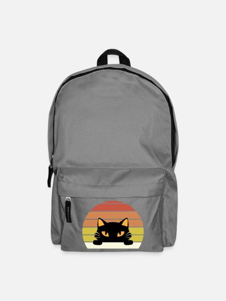 Katze Retro - Rucksack - Mittelgrau