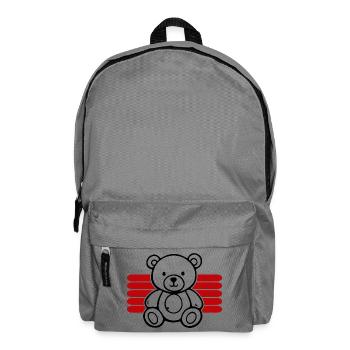 Baby Spielzeug Teddybär Stofftier lustige Sprüche - Rucksack - Mittelgrau - Vorne