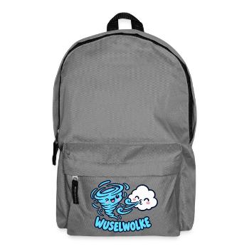 Wuselwolke – Lustiges Wind & Wolken Kinder Motiv - Rucksack - Mittelgrau - Vorne