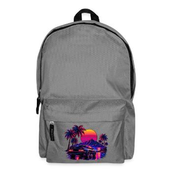 Klassischer 80er-Jahre-Retro-Wave-Stil - Rucksack - Mittelgrau - Vorne